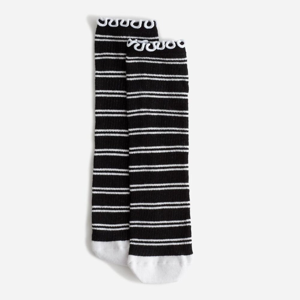 [NWT] Madewell Ruffled Black & White Ankle Socks